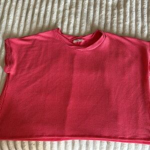 Zenana Outfitters Pink Textured Knit Top